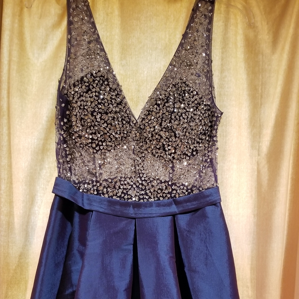 Ladies sheer rhinestone dress